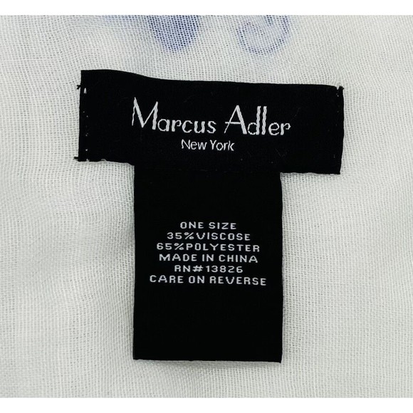 Marcus Adler New York White With Blue Embroidery Tassel Kimono Poncho One Size - Picture 3 of 10